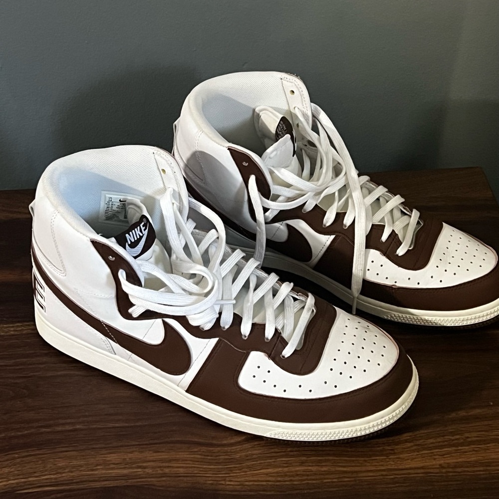 Nike Terminator Men's White and Brown High-Top Sneakers